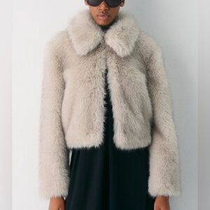 ARTIZA Chamonix Coat - Arctic Faux Fur NWT Sz S Coat Cropped Long Sleeve